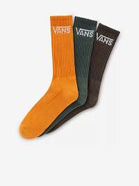 Sada troch pánskych ponožiek VANS v zelenej, hnedej a oranžovej farbe