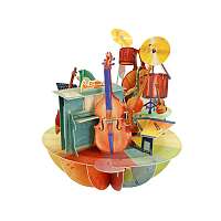 Santoro papierová 3D dekorácia Music