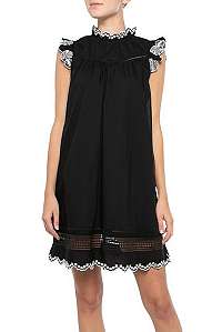 Scotch & Soda čierne letné šaty s čipkou - XL