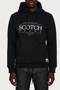 Scotch & Soda čierna pánska mikina Logo Art Hoodie - XXL