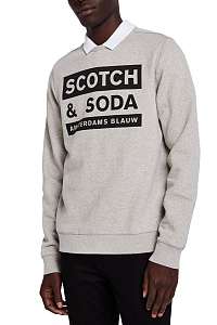 Scotch&Soda sivá pánska mikina Amsterdams Blauw