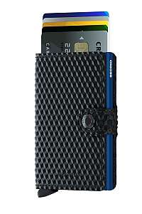Secrid čierne kožená peňaženka Mini Wallet Cubic Black-Blue