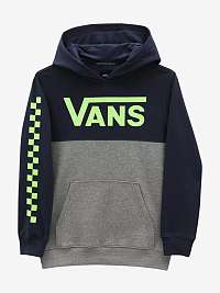 Šedá a modrá chlapčenská mikina s kapucňou VANS
