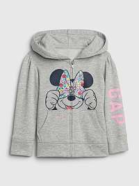 Šedá dievčenská mikina na zips GAP Minnie Mouse