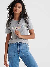 Šedé dámske tričko s potlačou Superdry