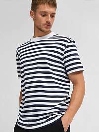 Selected Homme biele basic pánske tričko
