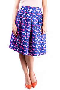 Simpo farebná sukňa po kolená Blue Flamingo - M/L