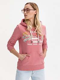 SuperDry ružová mikina s kapucňou Itago