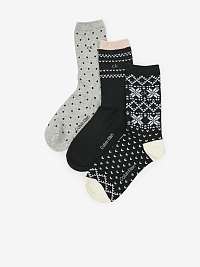 Súprava dámskych ponožiek Calvin Klein v sivej a čiernej farbe