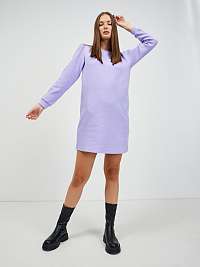 Svetlo fialové rebrované mikinové šaty SKFK Lexury