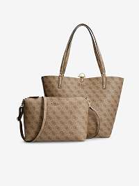 Svetlohnedý dámsky vzorovaný shopper Guess Alby