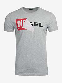 Svetlosivé pánske melírované tričko Diesel