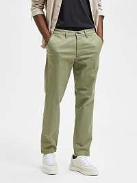 Svetlozelené chino nohavice Selected Homme