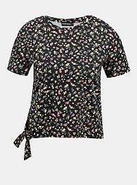 Tally Weijl čierne kvetinové dámske tričko