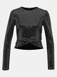 Tally Weijl čierny trblietavý crop top