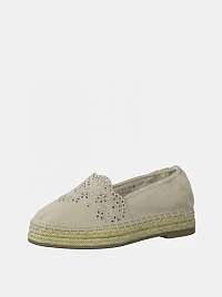 Tamaris krémové semišové espadrilky