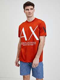 Tehlové pánske tričko Armani Exchange