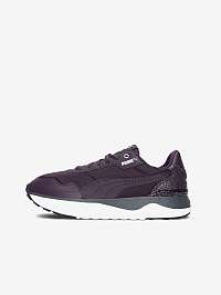 Tmavo fialové dámske tenisky Puma na platforme