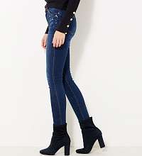 Tmavo modré skinny fit džínsy Camaieu