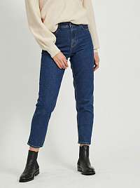 Tmavo modré skrátené mom fit džínsy .OBJECT