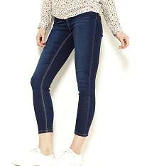 Tmavo modré skrátené skinny fit džínsy Camaieu