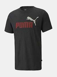 Tmavo šedé pánske tričko s potlačou Puma