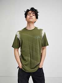 Tmavo zelené pánske batikované tričko Diesel Jubind-Slits
