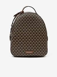Tmavohnedý dámsky vzorovaný batoh Emporio Armani