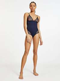 Tmavomodré dámske krajkované body Tommy Hilfiger