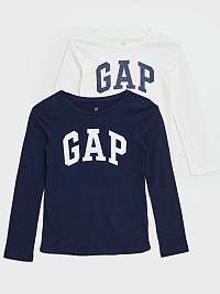Tmavomodré detské tričko s logom GAP, 2ks