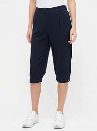 Tmavomodré ľanové 3/4 nohavice VERO MODA Anna
