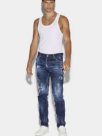 Tmavomodré pánske straight fit džínsy DSQUARED2 Icon Spray Cool Guy
