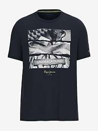 Tmavomodré pánske tričko Pepe Jeans Aidan