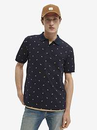 Tmavomodré pánske vzorované tričko Scotch & Soda