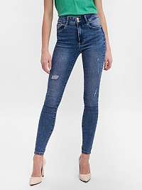 Tmavomodré skinny fit džínsy s roztrhaným efektom VERO MODA Sophia