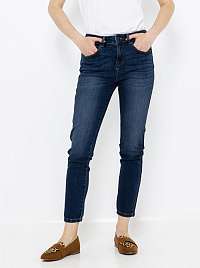 Tmavomodré skinny fit skrátené rifle CAMAIEU