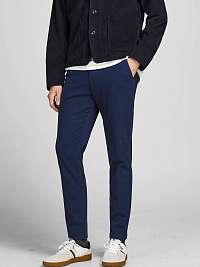 Tmavomodré slim fit nohavice Jack & Jones Stollie