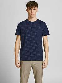 Tmavomodré vzorované tričko Jack & Jones