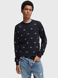 Tmavomodrý pánsky vzorovaný sveter Scotch & Soda