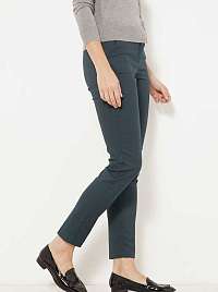 Tmavošedé skrátené straight fit nohavice CAMAIEU