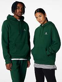 Tmavozelená unisex mikina s kapucňou Converse
