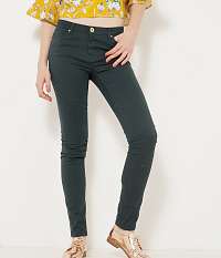 Tmavozelené slim fit nohavice CAMAIEU