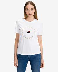 Tommy Hilfiger biele dámske tričko Round Logo