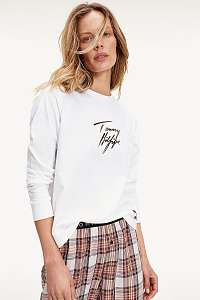 Tommy Hilfiger biele tričko L/S Tee Gold
