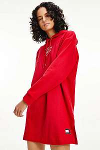 Tommy Hilfiger červené mikinové šaty Hoodie Dress