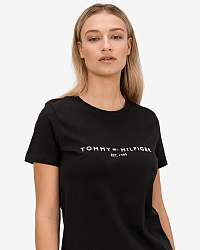 Tommy Hilfiger čierne dámske tričko Essential