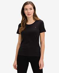 Tommy Hilfiger čierne dámske tričko Slim Round