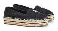 Tommy Hilfiger čierne espadrilky na platforme