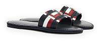 Tommy Hilfiger čierne kožené šľapky