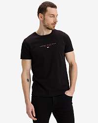 Tommy Hilfiger čierne pánske tričko Essential
